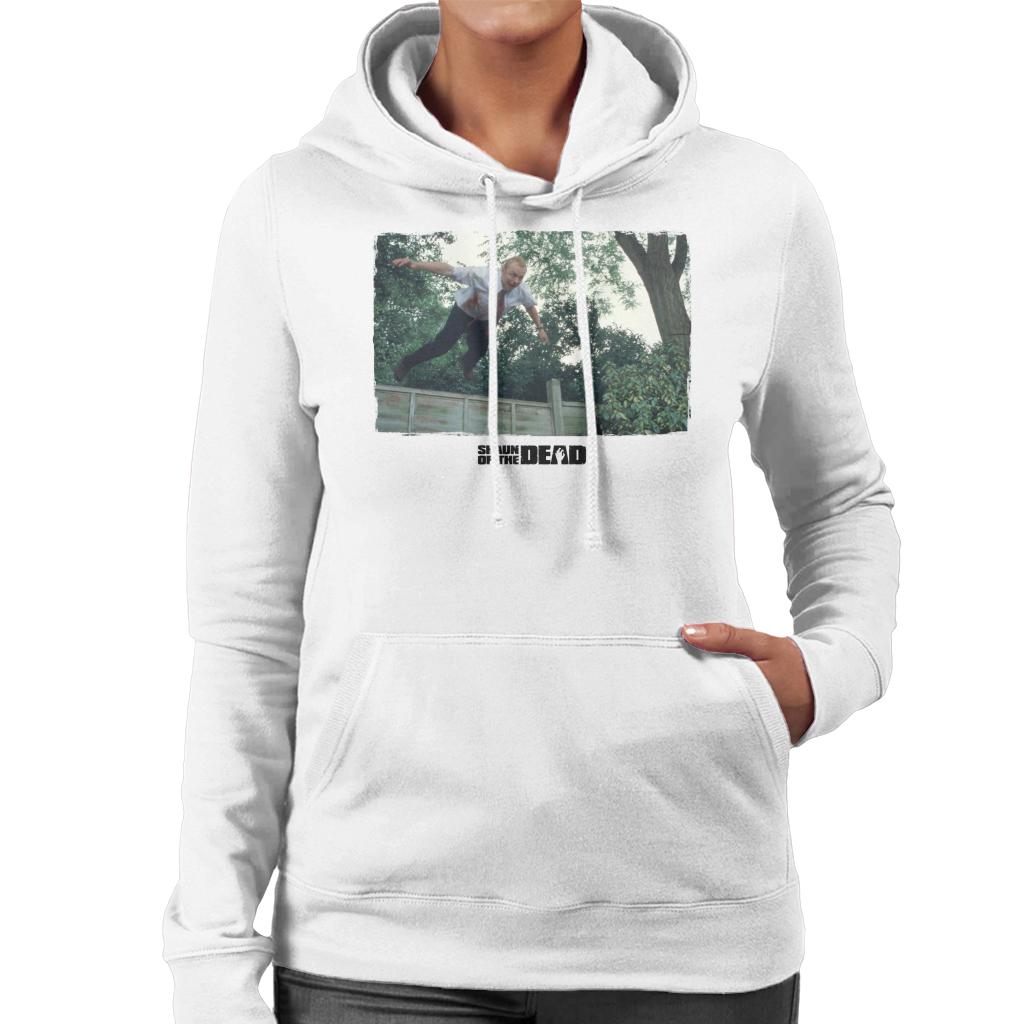 Shaun of the Dead Jumping Over Fence Women's Hooded Sweatshirt-ALL + EVERY