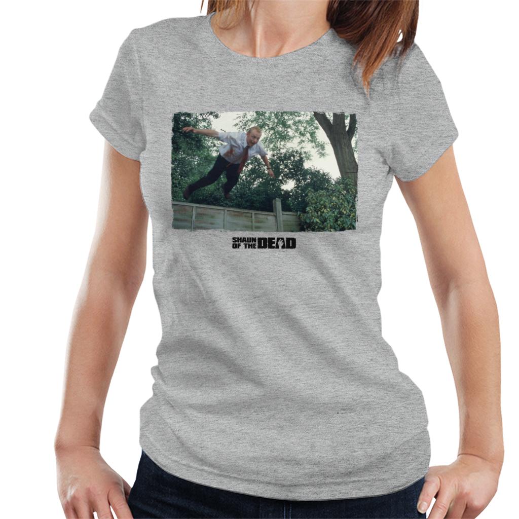 Shaun of the Dead Jumping Over Fence Women's T-Shirt-ALL + EVERY