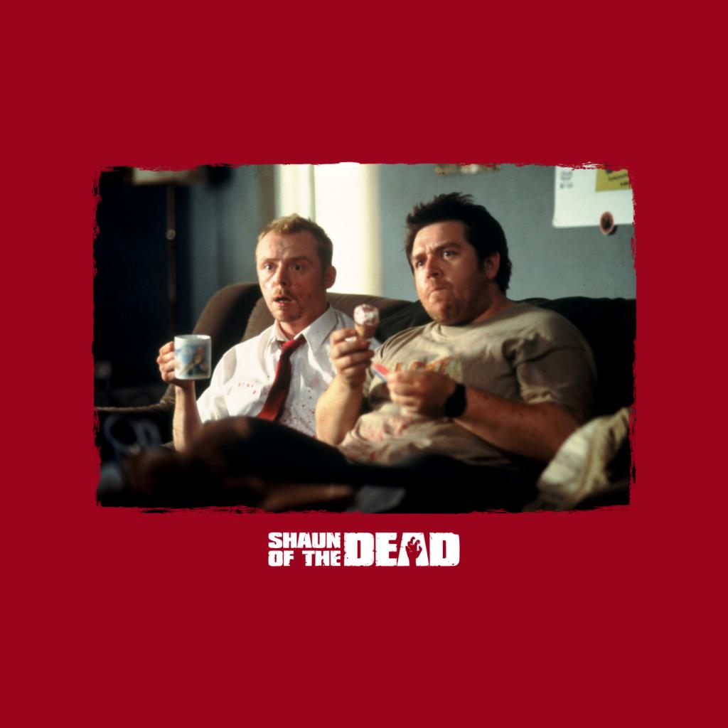 Shaun of the Dead Shaun And Ed Watching TV Men's T-Shirt-ALL + EVERY