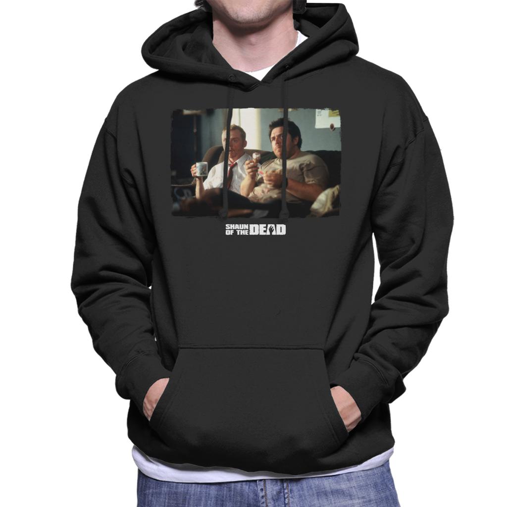 Shaun of the Dead Shaun And Ed Watching TV Men's Hooded Sweatshirt-ALL + EVERY