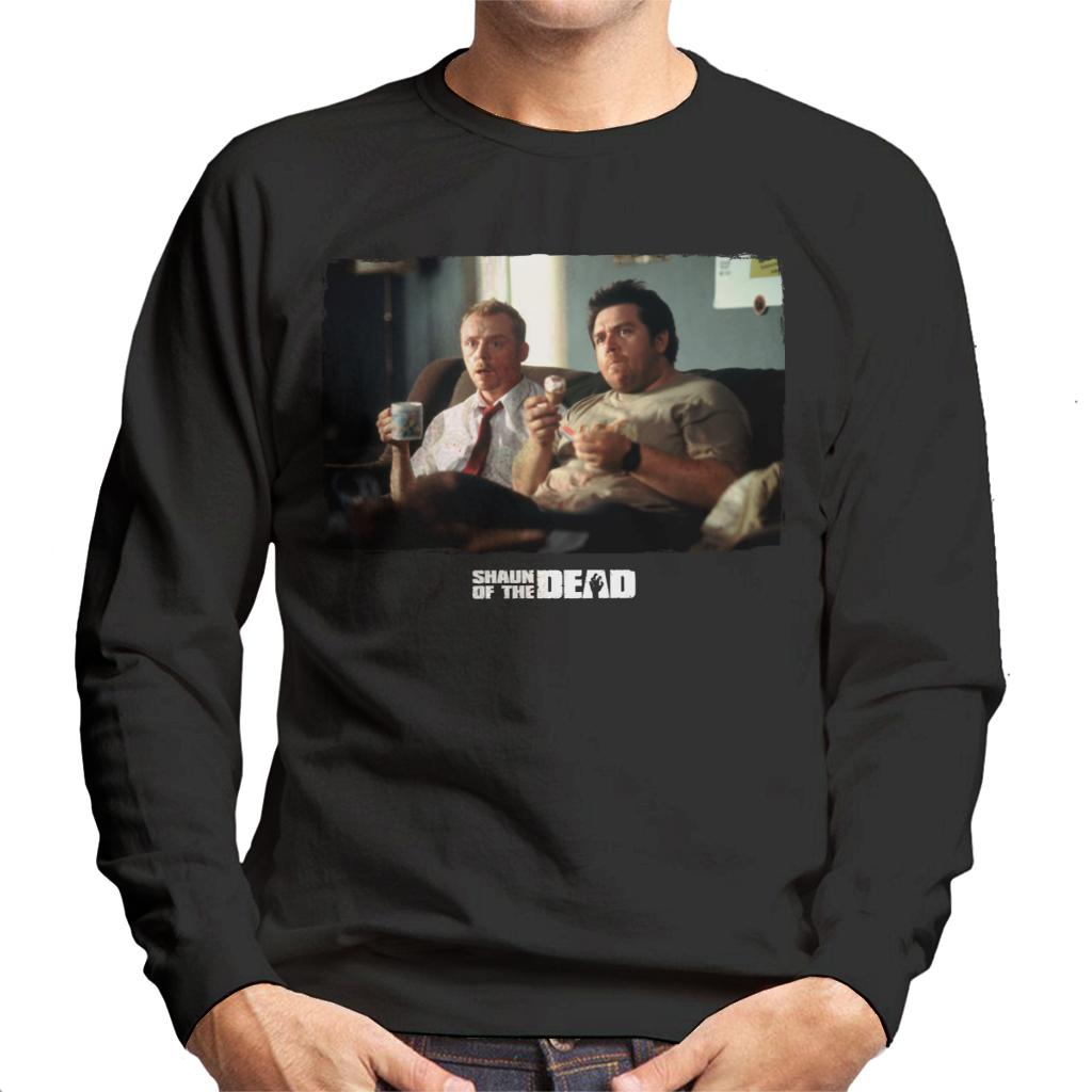 Shaun of the Dead Shaun And Ed Watching TV Men's Sweatshirt-ALL + EVERY