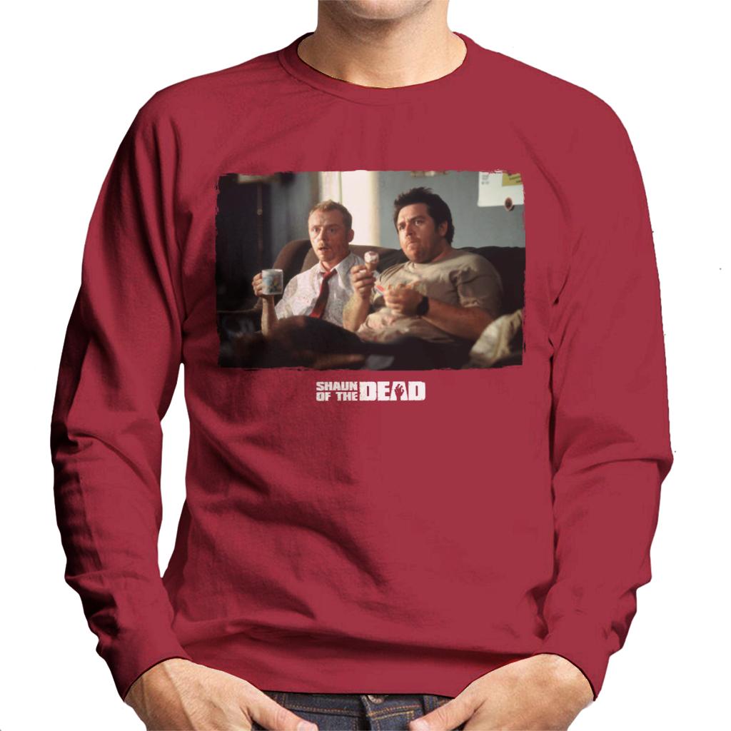 Shaun of the Dead Shaun And Ed Watching TV Men's Sweatshirt-ALL + EVERY