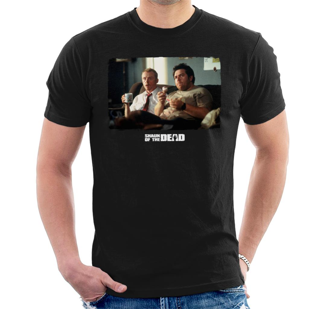 Shaun of the Dead Shaun And Ed Watching TV Men's T-Shirt-ALL + EVERY