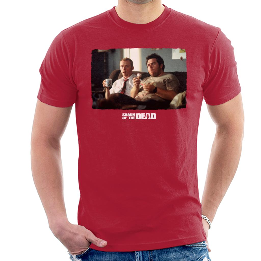 Shaun of the Dead Shaun And Ed Watching TV Men's T-Shirt-ALL + EVERY