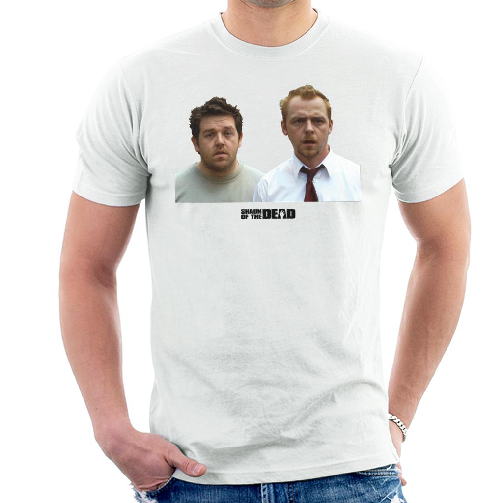 Shaun of the Dead Shaun And Ed In Shock Men's T-Shirt-ALL + EVERY