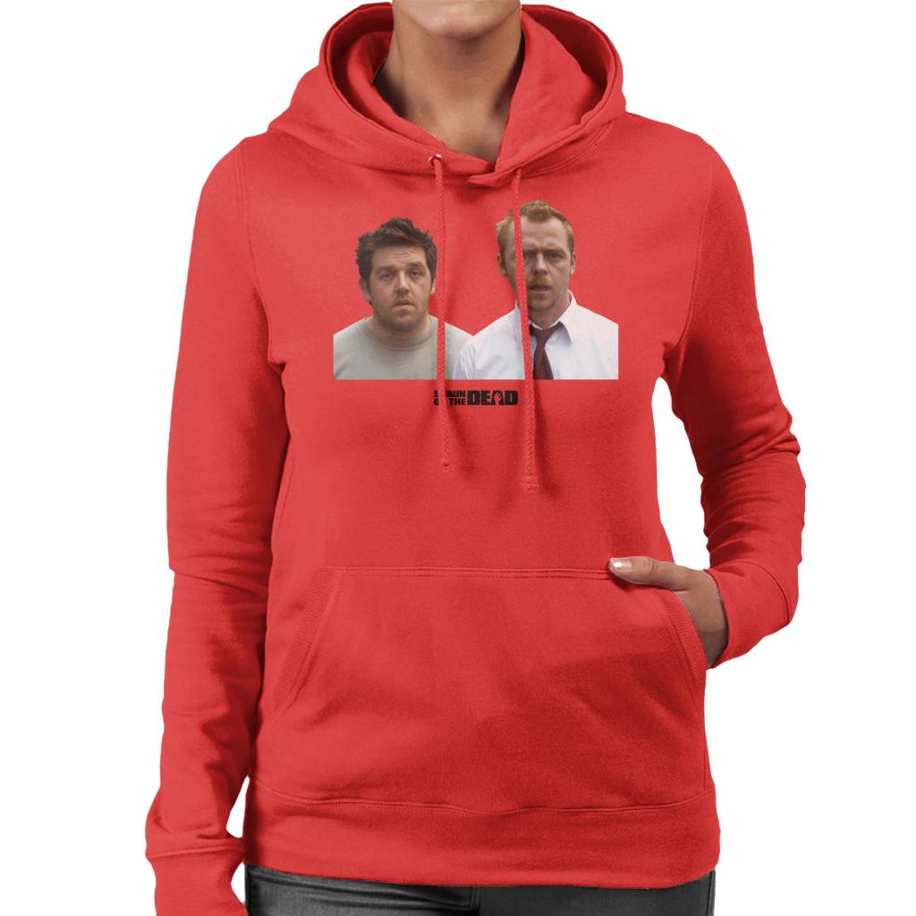 Shaun of the Dead Shaun And Ed In Shock Women's Hooded Sweatshirt-ALL + EVERY