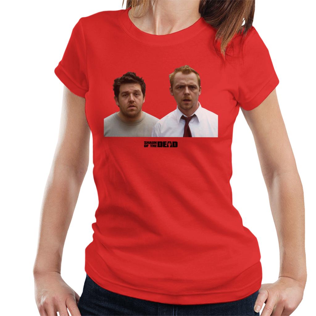 Shaun of the Dead Shaun And Ed In Shock Women's T-Shirt-ALL + EVERY