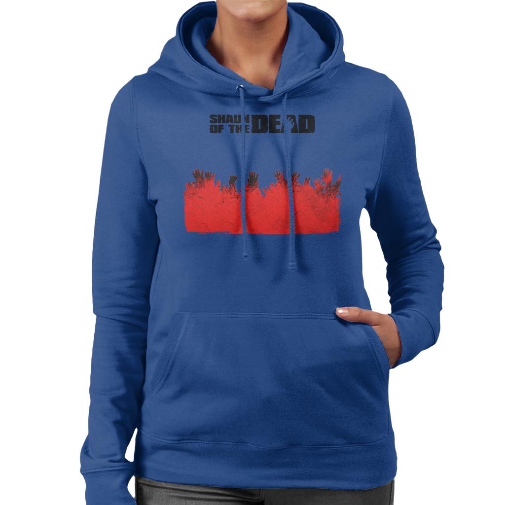 Shaun of the Dead Zombie Hands Silhouette Women's Hooded Sweatshirt-ALL + EVERY