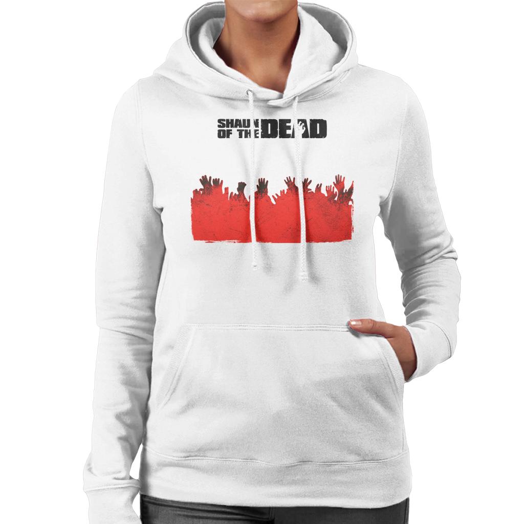 Shaun of the Dead Zombie Hands Silhouette Women's Hooded Sweatshirt-ALL + EVERY