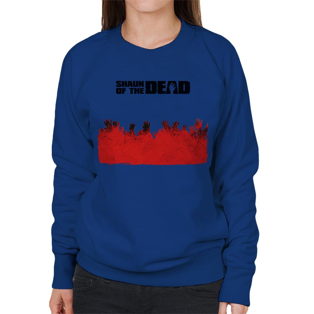 Shaun of the Dead Zombie Hands Silhouette Women's Sweatshirt-ALL + EVERY