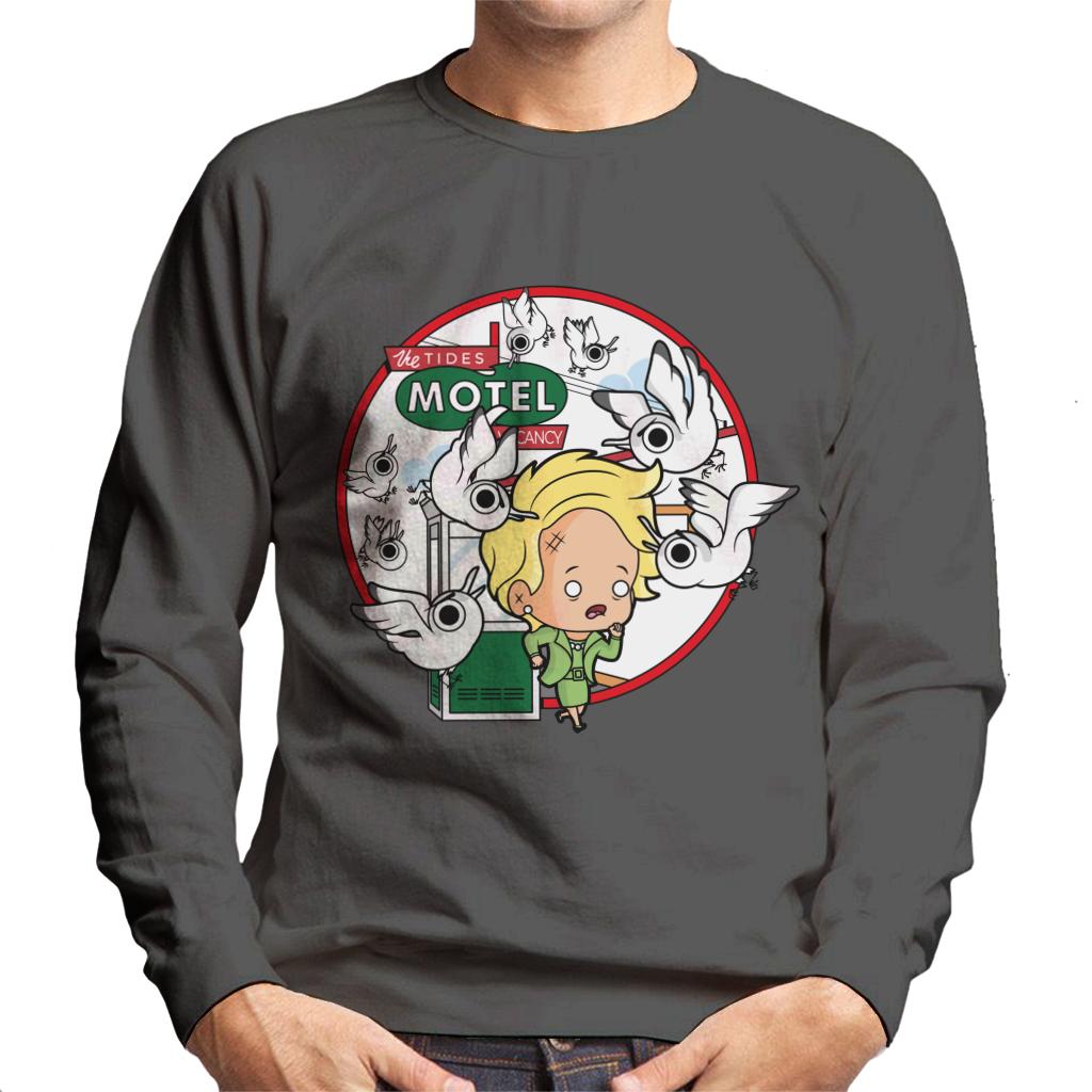 The Birds Cartoon The Tides Motel Scene Men's Sweatshirt-ALL + EVERY