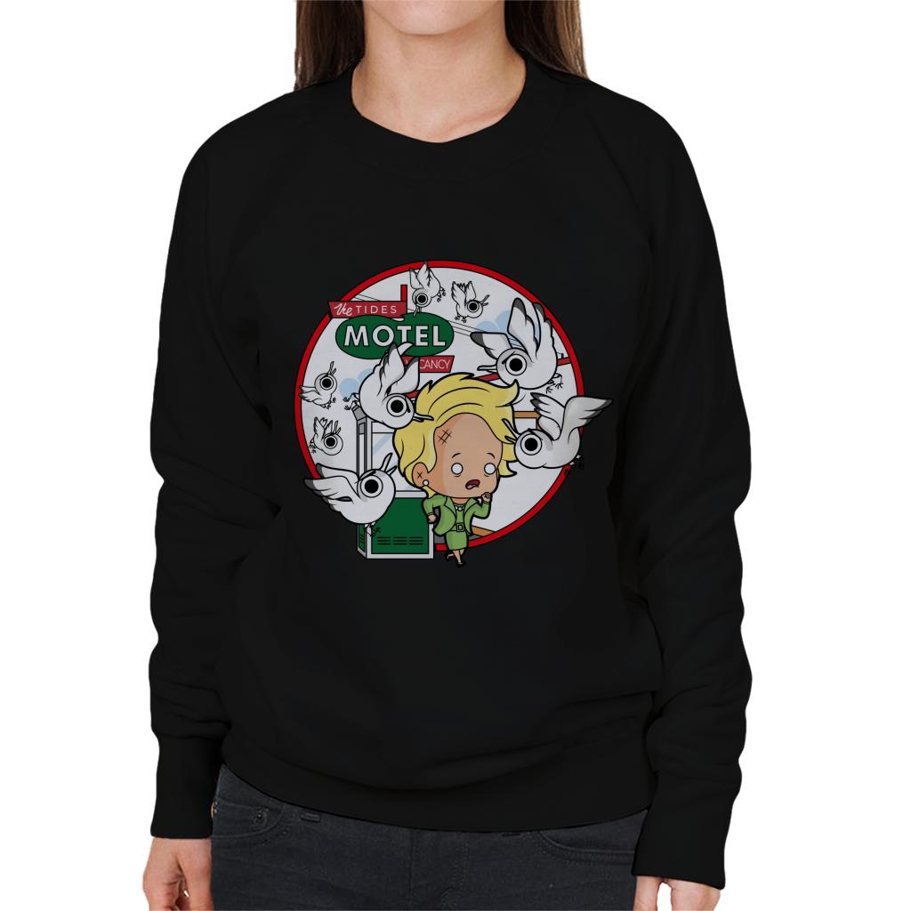 The Birds Cartoon The Tides Motel Scene Women's Sweatshirt-ALL + EVERY