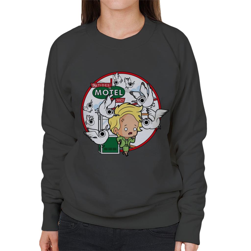 The Birds Cartoon The Tides Motel Scene Women's Sweatshirt-ALL + EVERY