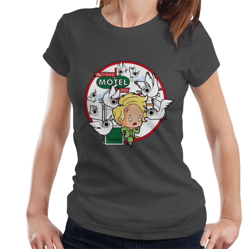 The Birds Cartoon The Tides Motel Scene Women's T-Shirt-ALL + EVERY