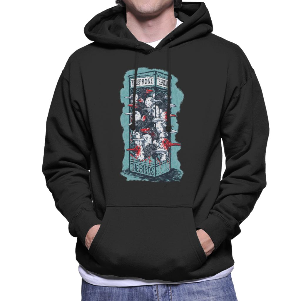 The Birds Dark Phone Booth Men's Hooded Sweatshirt-ALL + EVERY