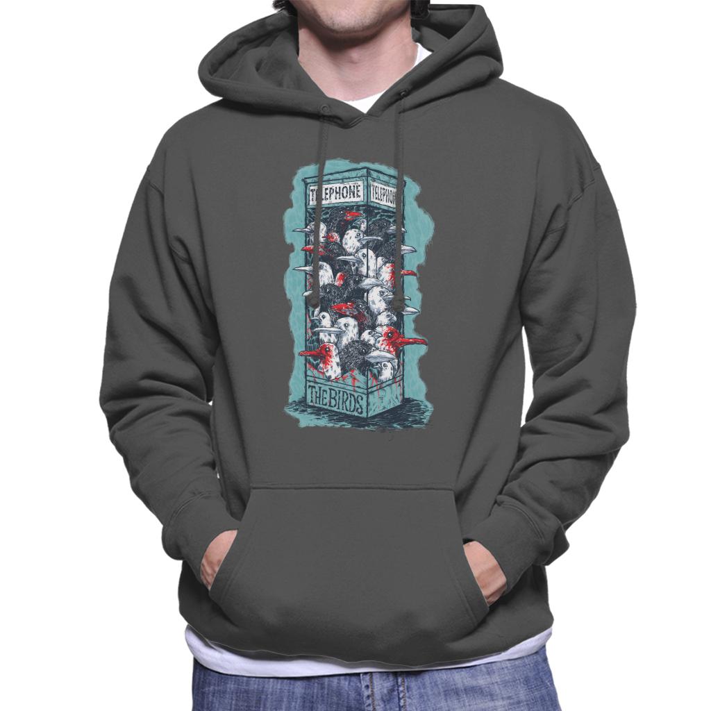 The Birds Dark Phone Booth Men's Hooded Sweatshirt-ALL + EVERY