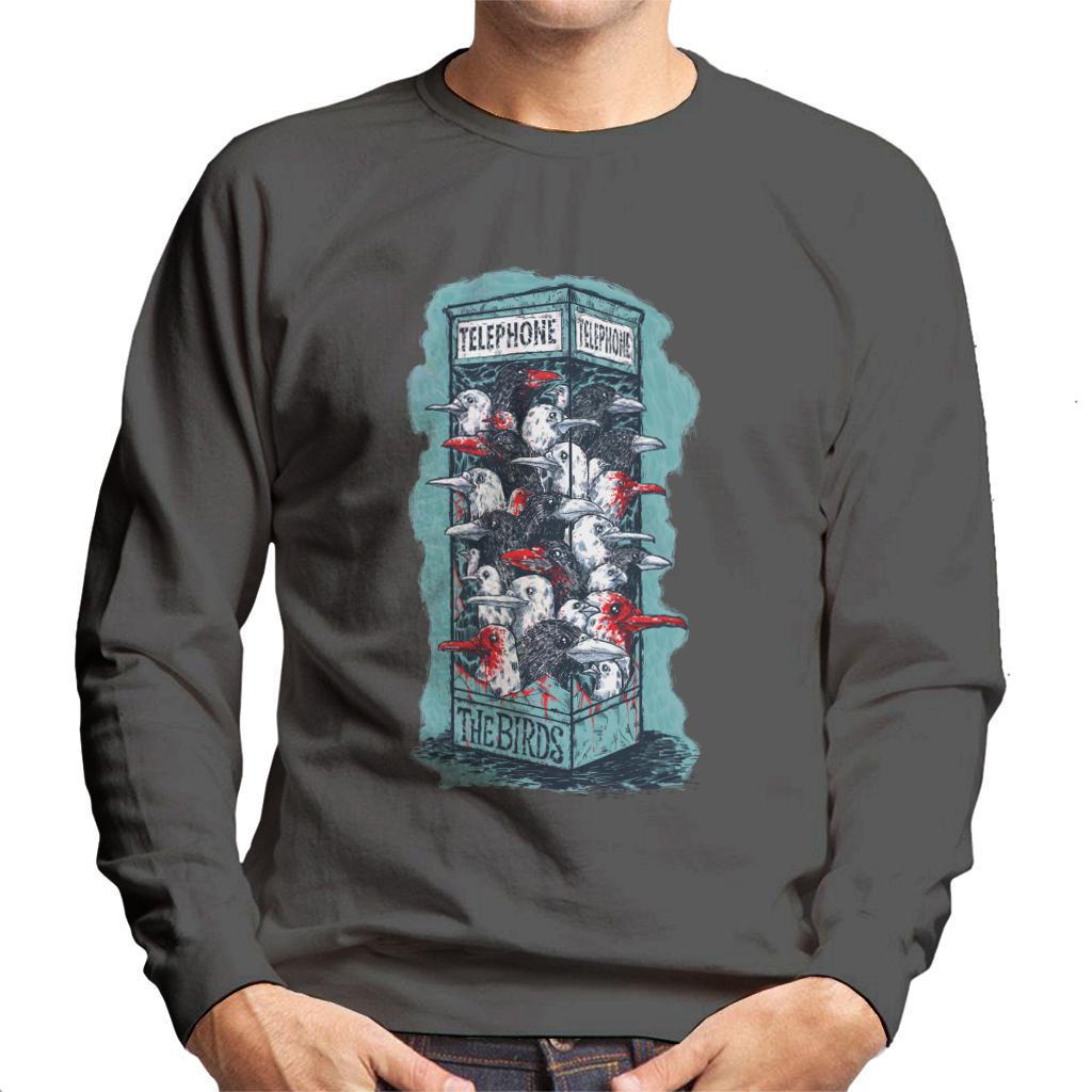 The Birds Dark Phone Booth Men's Sweatshirt-ALL + EVERY