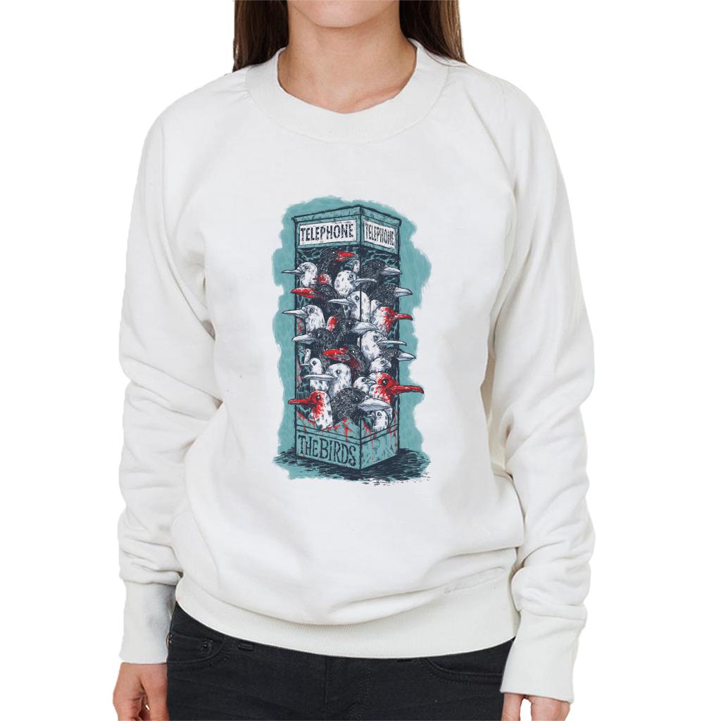 The Birds Dark Phone Booth Women's Sweatshirt-ALL + EVERY