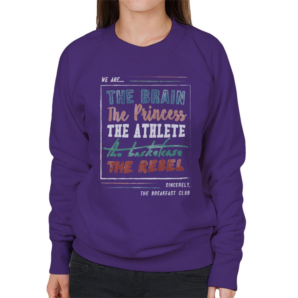 The Breakfast Club We Are The Brain The Princess The Athlete Women's Sweatshirt-ALL + EVERY