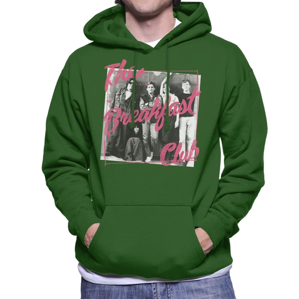 The Breakfast Club Pink Text Characters At Lockers Men's Hooded Sweatshirt-ALL + EVERY