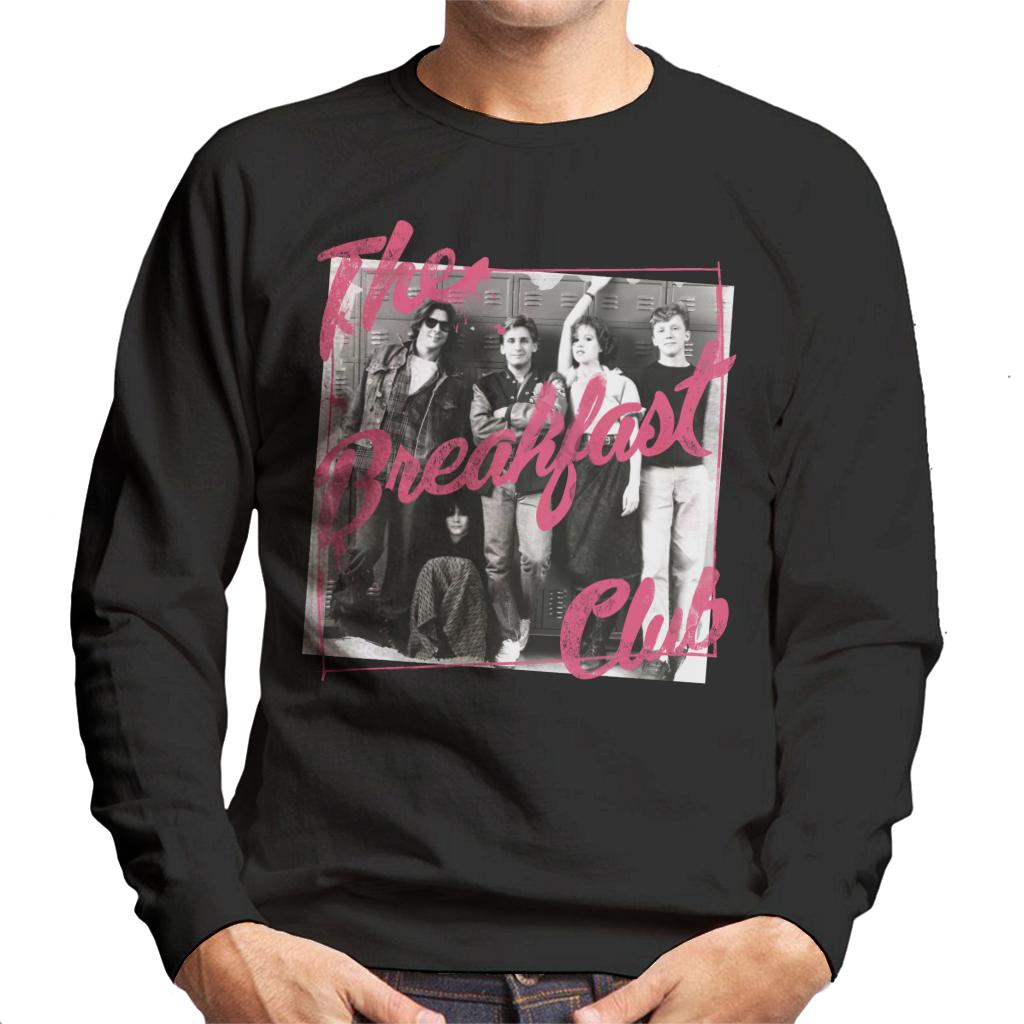 The Breakfast Club Pink Text Characters At Lockers Men's Sweatshirt-ALL + EVERY