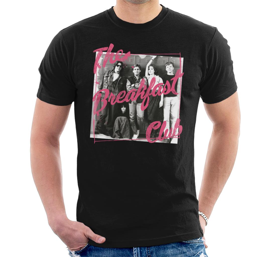 The Breakfast Club Pink Text Characters At Lockers Men's T-Shirt-ALL + EVERY