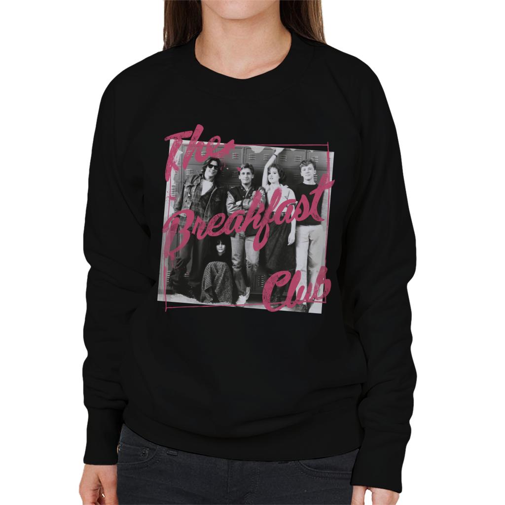 The Breakfast Club Pink Text Characters At Lockers Women's Sweatshirt-ALL + EVERY