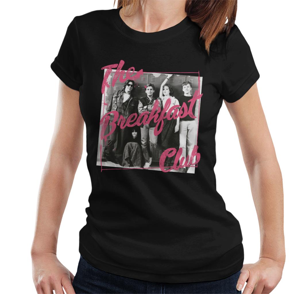 The Breakfast Club Pink Text Characters At Lockers Women's T-Shirt-ALL + EVERY