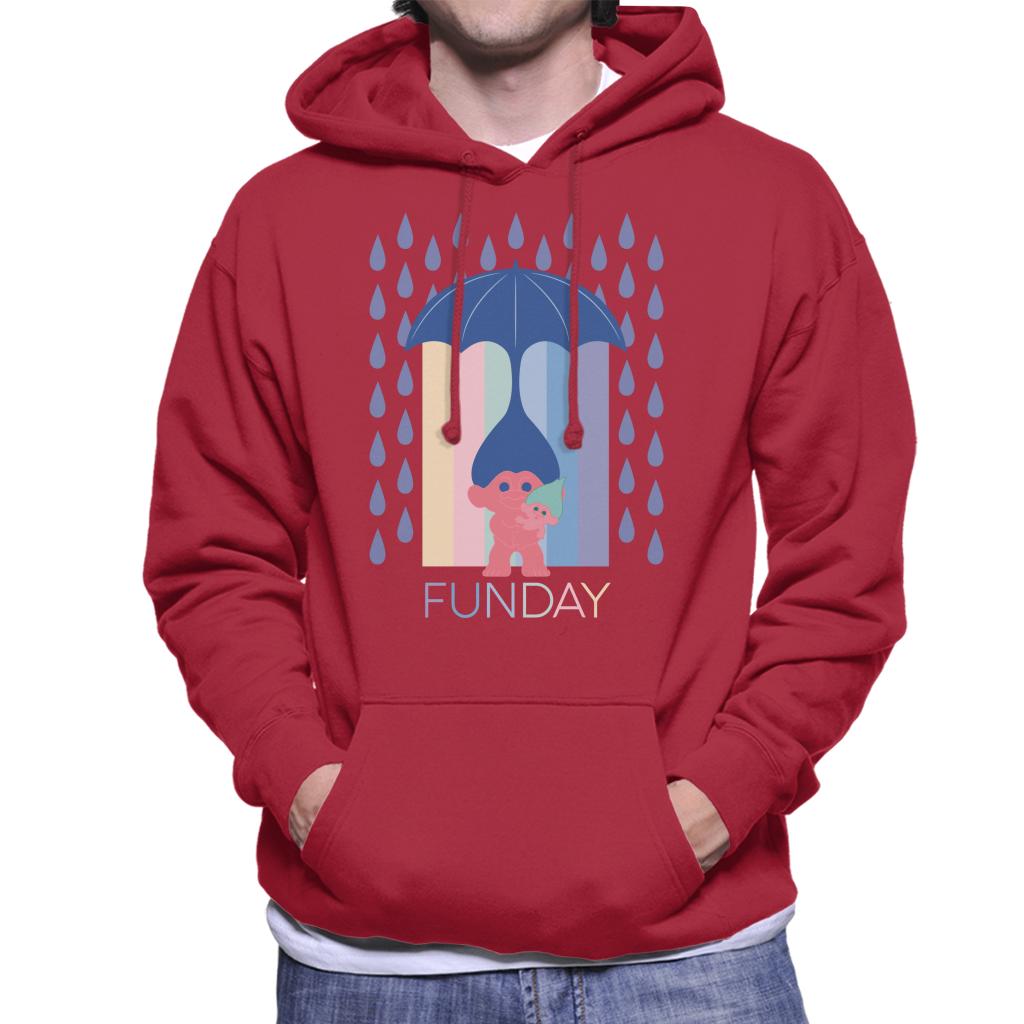 Trolls Fun Day Raining Umbrella Hair Men's Hooded Sweatshirt-ALL + EVERY