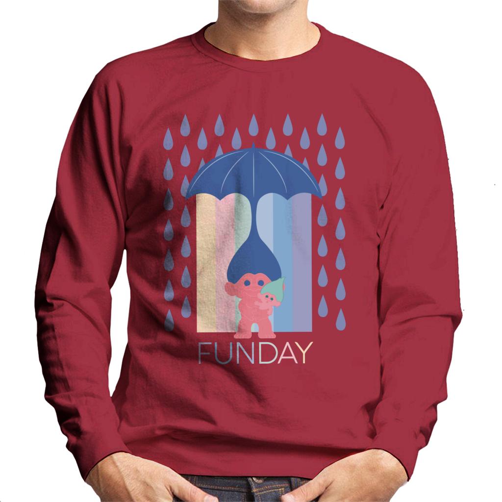 Trolls Fun Day Raining Umbrella Hair Men's Sweatshirt-ALL + EVERY