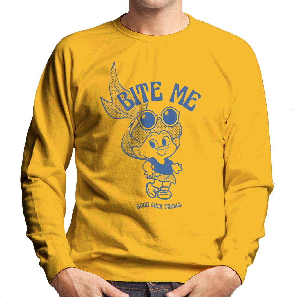 Trolls Bite Me Good Luck Trolls Men's Sweatshirt-ALL + EVERY