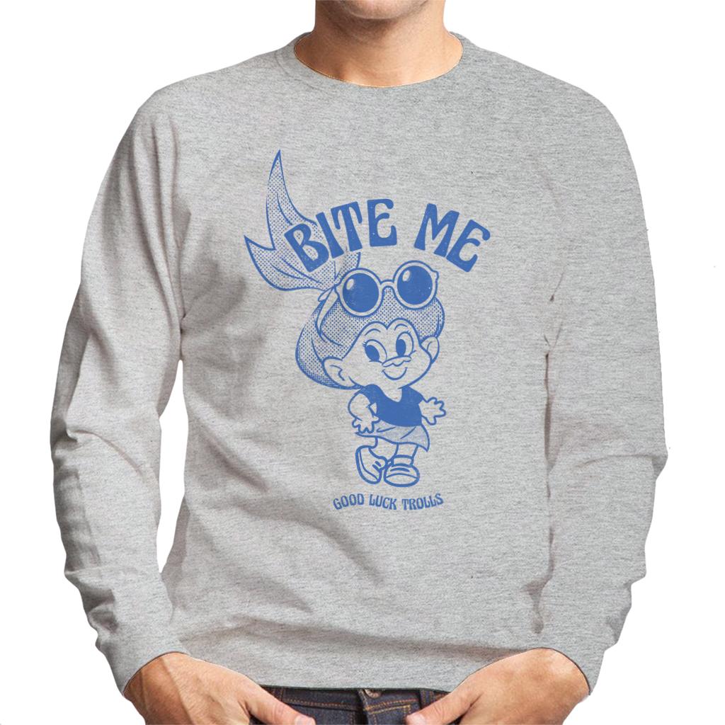 Trolls Bite Me Good Luck Trolls Men's Sweatshirt-ALL + EVERY