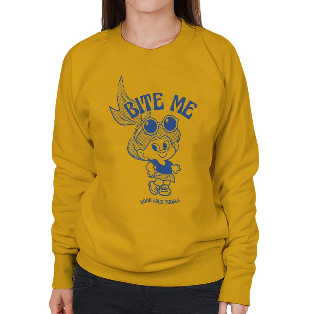 Trolls Bite Me Good Luck Trolls Women's Sweatshirt-ALL + EVERY