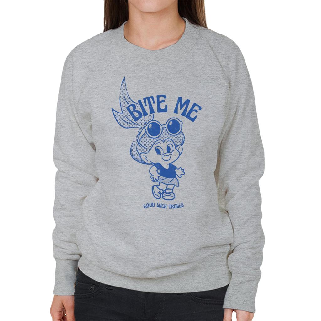 Trolls Bite Me Good Luck Trolls Women's Sweatshirt-ALL + EVERY