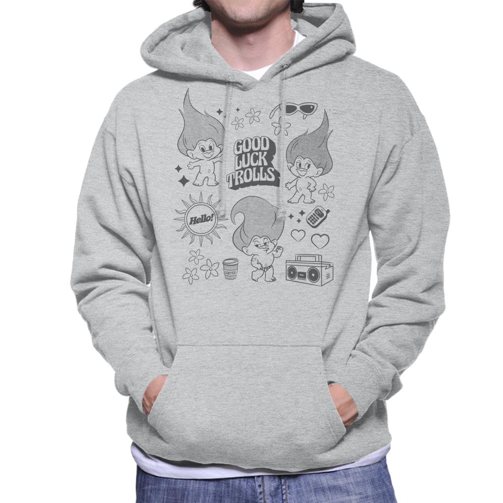 Trolls Hello Good Luck Trolls Dancing Men's Hooded Sweatshirt-ALL + EVERY