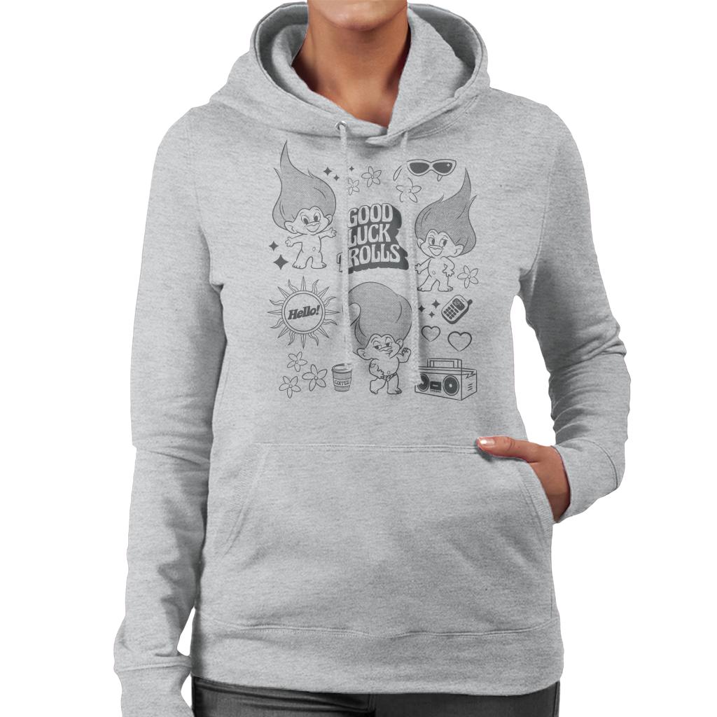 Trolls Hello Good Luck Trolls Dancing Women's Hooded Sweatshirt-ALL + EVERY