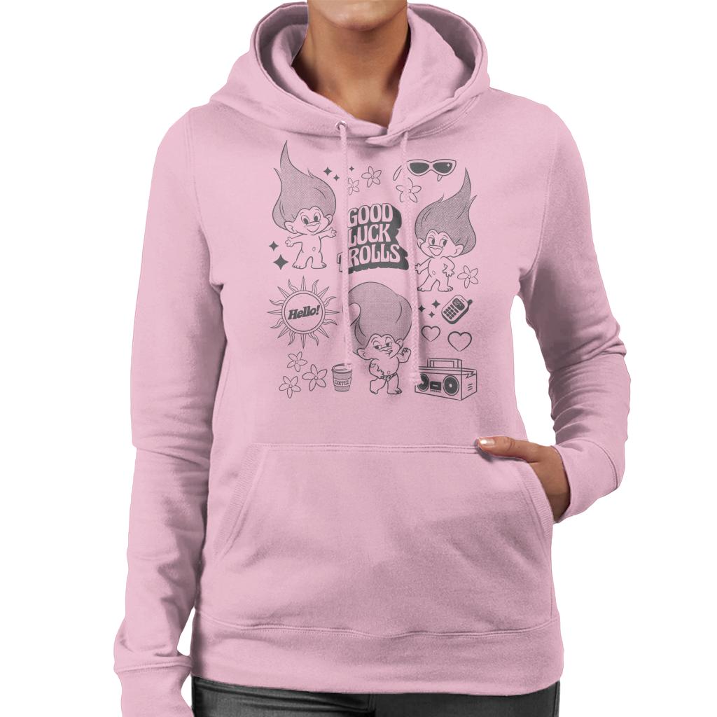 Trolls Hello Good Luck Trolls Dancing Women's Hooded Sweatshirt-ALL + EVERY