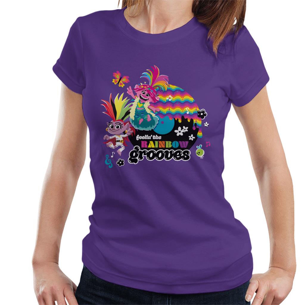 Trolls Feelin The Rainbow Grooves Women's T-Shirt-ALL + EVERY