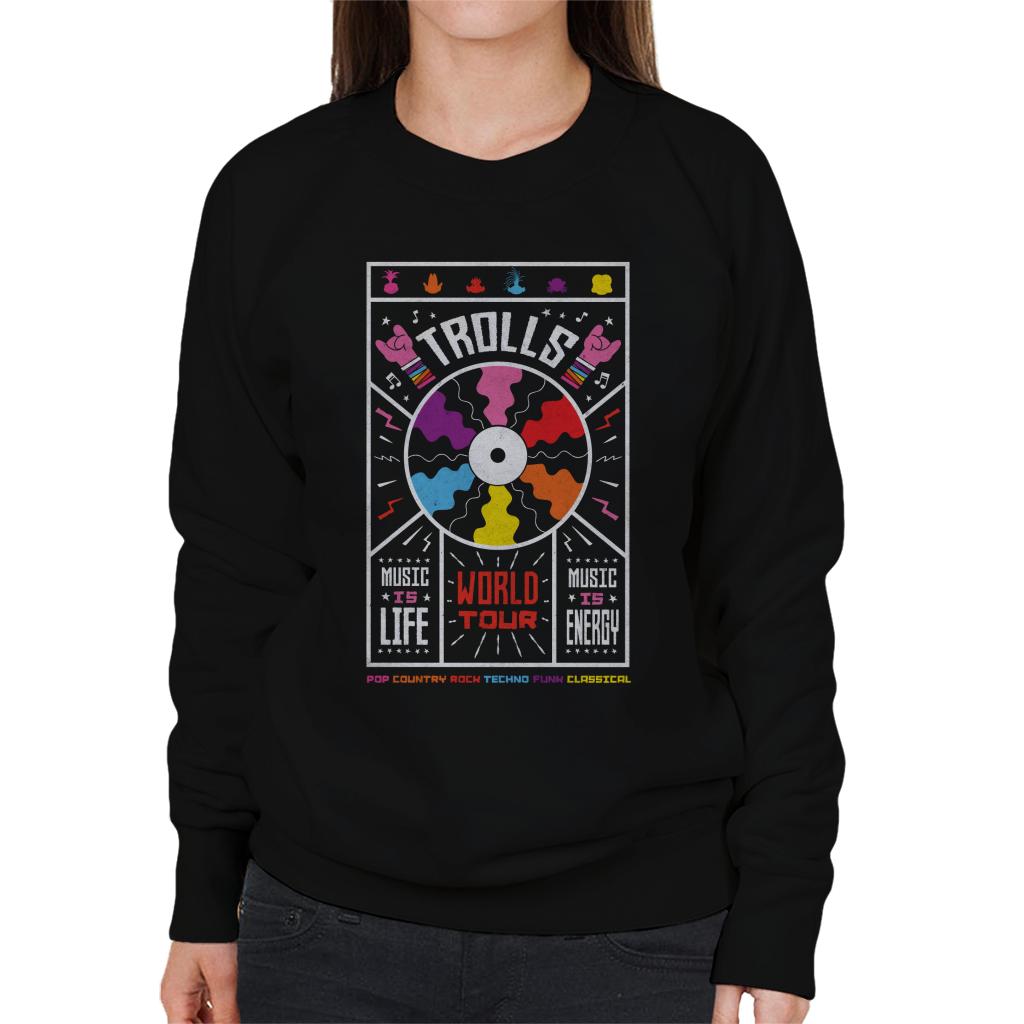 Trolls World Tour Music Is Life Music Is Energy Women's Sweatshirt-ALL + EVERY