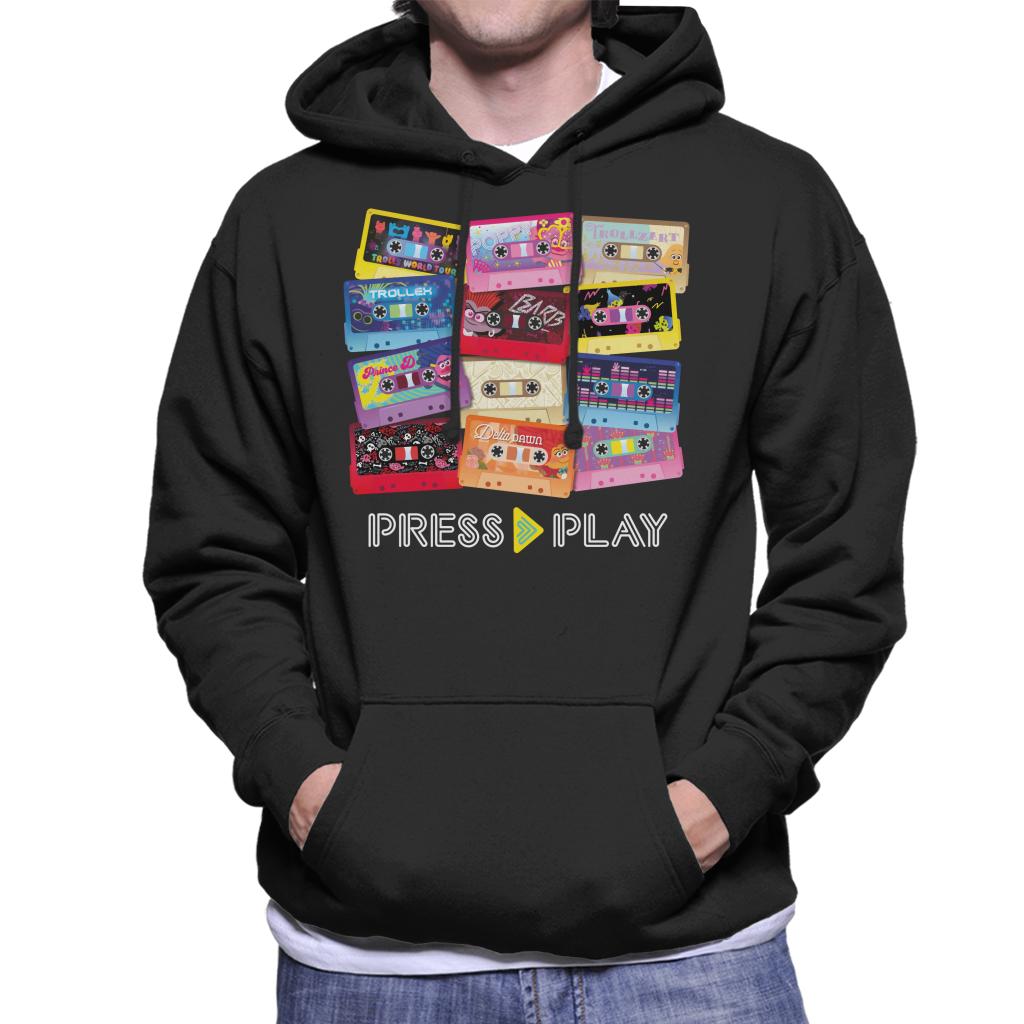 Trolls Cassette Press Play Men's Hooded Sweatshirt-ALL + EVERY