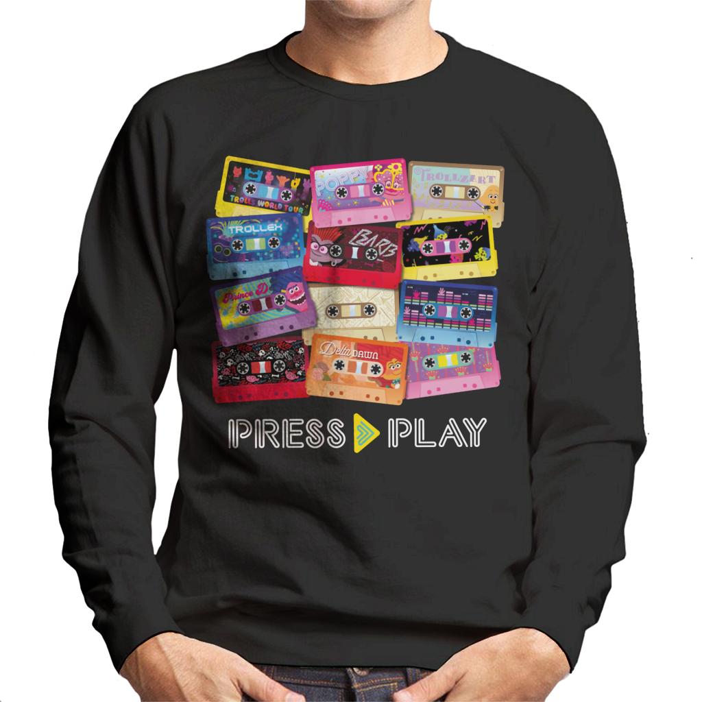 Trolls Cassette Press Play Men's Sweatshirt-ALL + EVERY