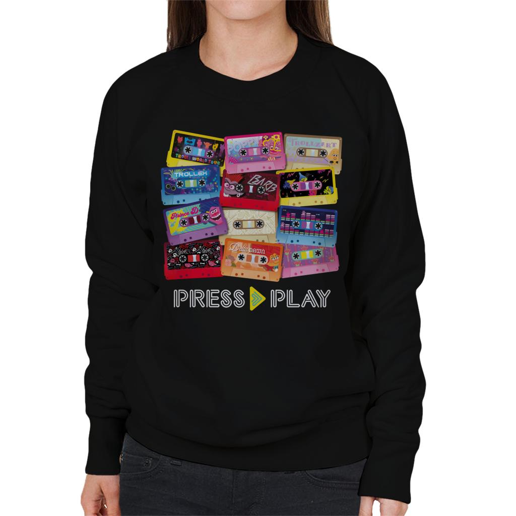 Trolls Cassette Press Play Women's Sweatshirt-ALL + EVERY