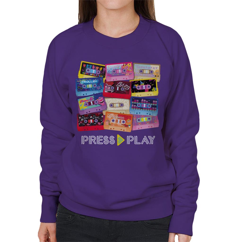 Trolls Cassette Press Play Women's Sweatshirt-ALL + EVERY