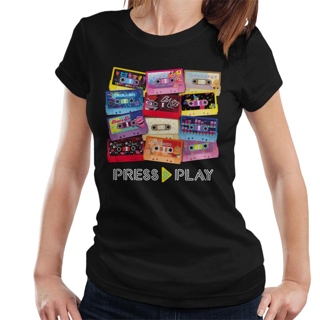 Trolls Cassette Press Play Women's T-Shirt-ALL + EVERY