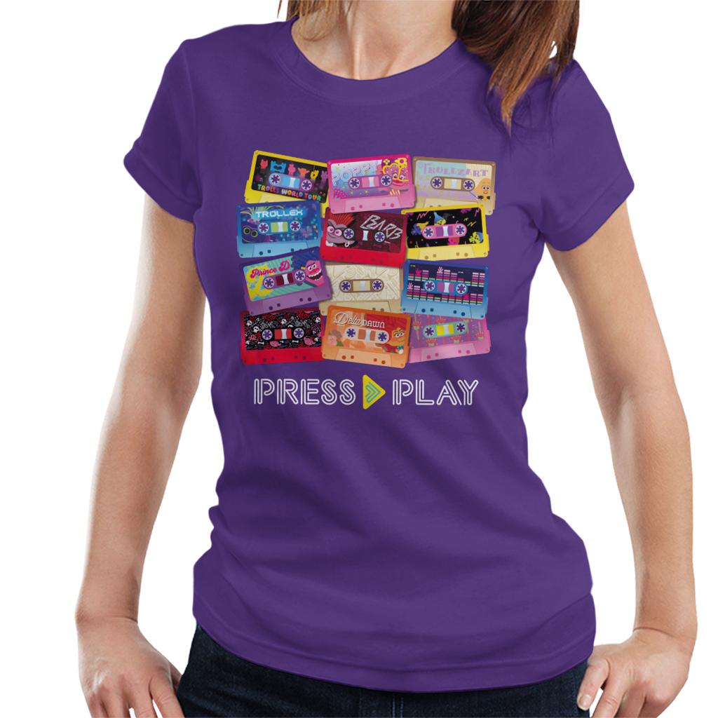 Trolls Cassette Press Play Women's T-Shirt-ALL + EVERY