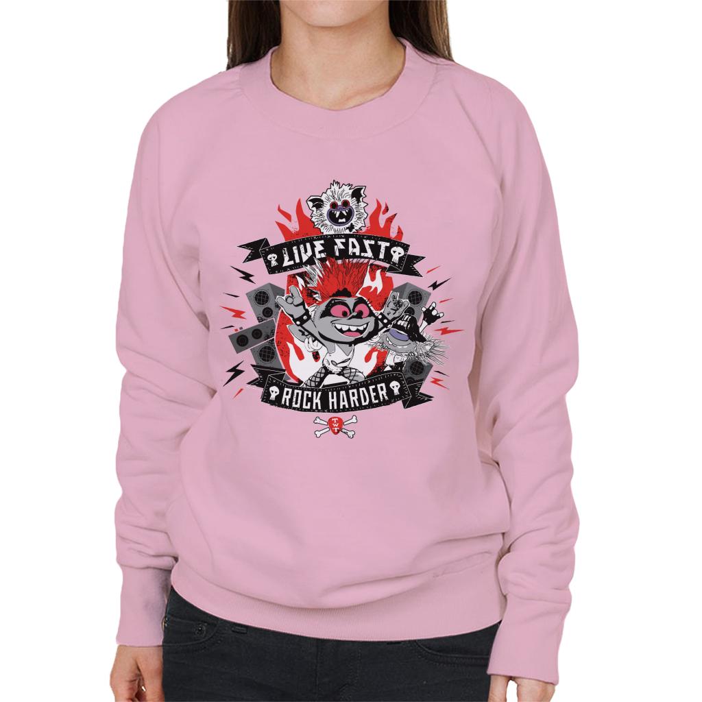 Trolls Live Fast Rock Harder Women's Sweatshirt-ALL + EVERY