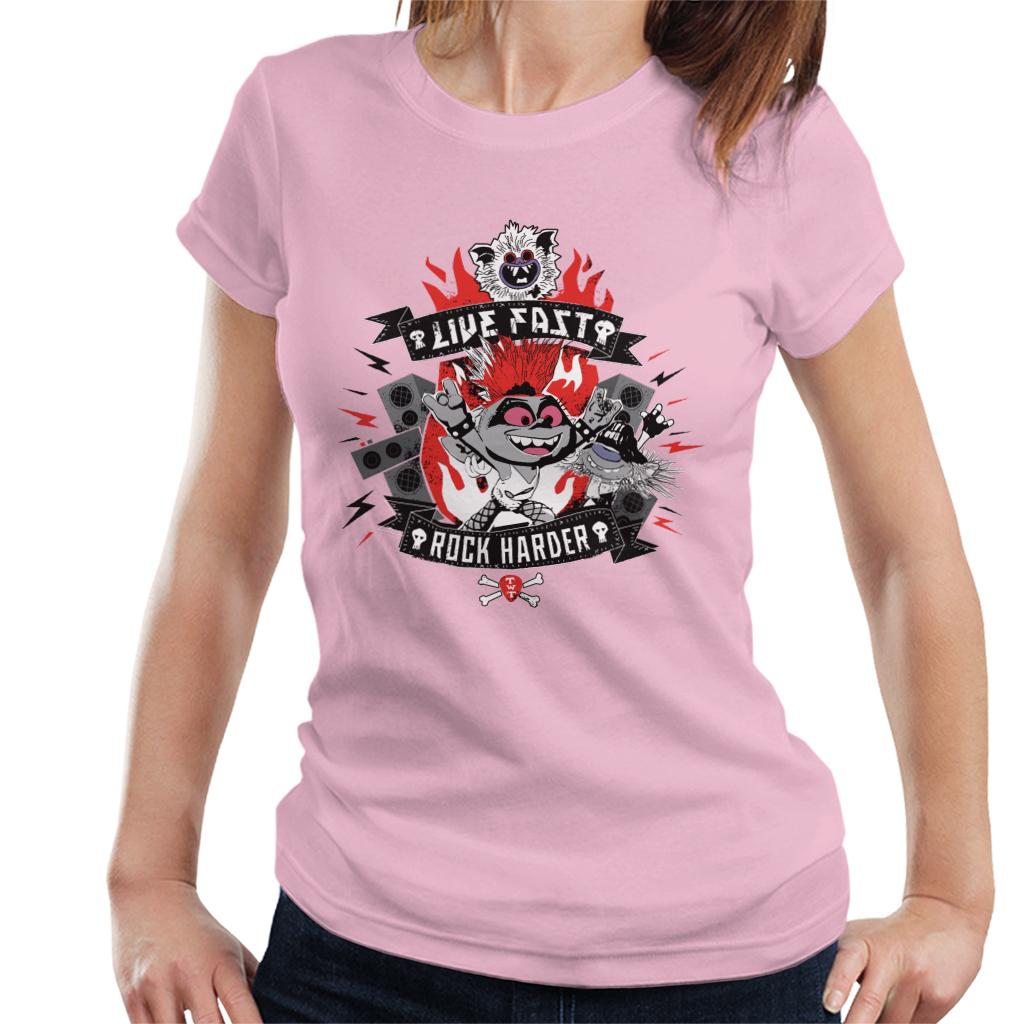 Trolls Live Fast Rock Harder Women's T-Shirt-ALL + EVERY