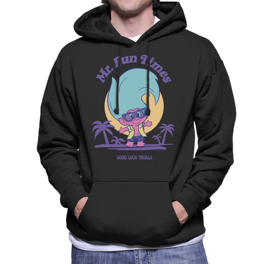 Trolls Mr Fun Times Good Luck Trolls Men's Hooded Sweatshirt-ALL + EVERY