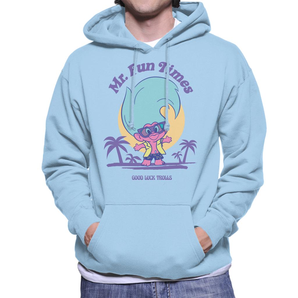 Trolls Mr Fun Times Good Luck Trolls Men's Hooded Sweatshirt-ALL + EVERY