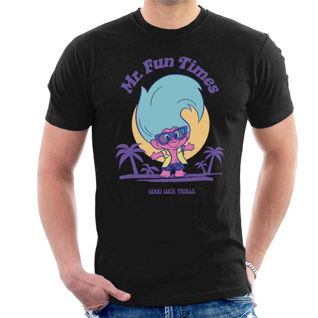 Trolls Mr Fun Times Good Luck Trolls Men's T-Shirt-ALL + EVERY